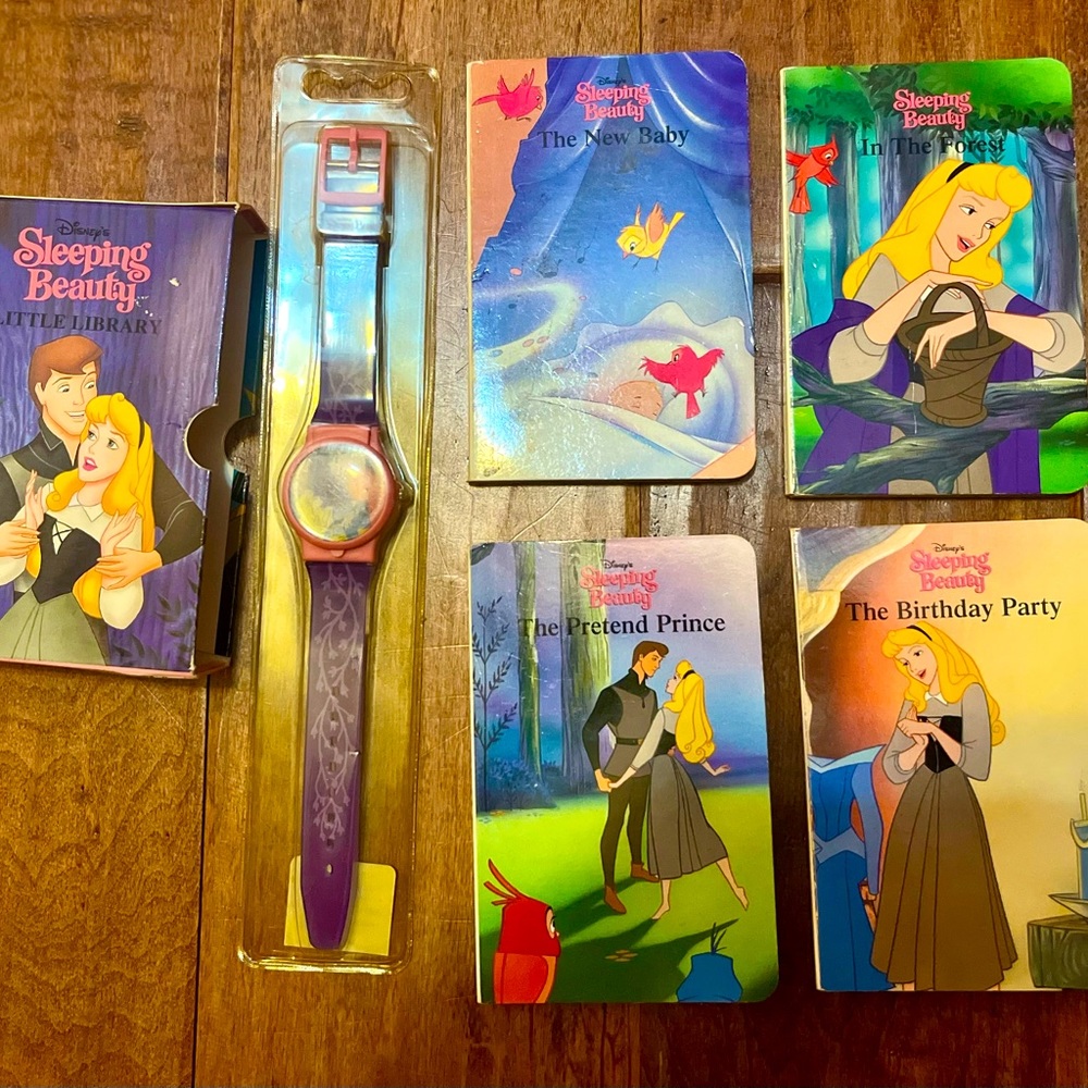 Vintage Sleeping Beauty Set - Watch and Board Books